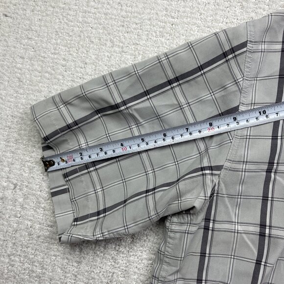 Y2K Oneill Shirt Men L GreyBlack Plaid Short Sleeve Button Up Surf Skate Casual - Picture 13 of 15